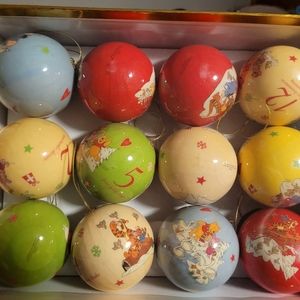 Vintage Winnie The Pooh 12 Days of Christmas Ornaments